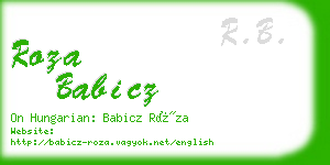 roza babicz business card